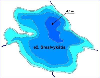 EžerasSmalvykstis, batimetrinis žemėlapis